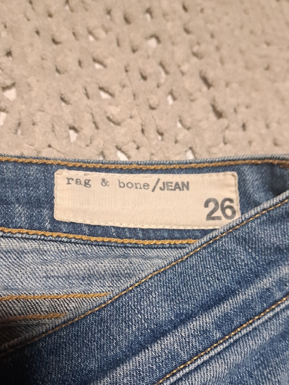 381 - rag & bone Slim Straight Washed Blue Jeans - Picture 3 of 9